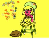 Disegno Bambola seduta pitturato su rebecca24