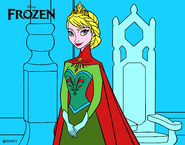 Disegno Frozen Regina Elsa pitturato su Monci