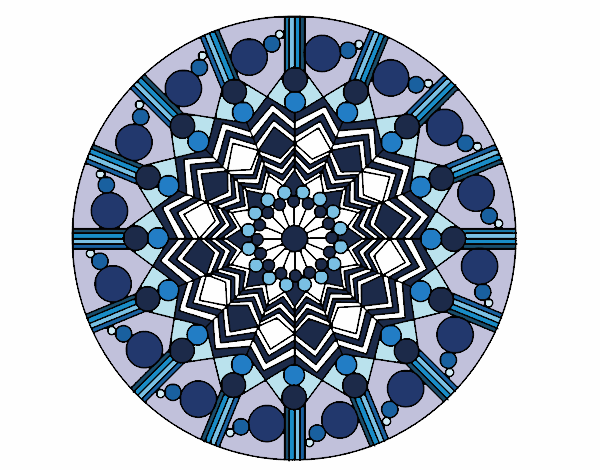 Disegno Mandala fiore con cerchio pitturato su Rickino73