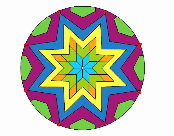 Disegno Mandala mosaico stelle pitturato su jeppa52