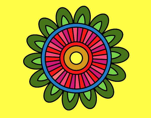Disegno Mandala solare pitturato su jeppa52