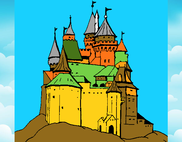 Disegno Castello medievale  pitturato su amirotto