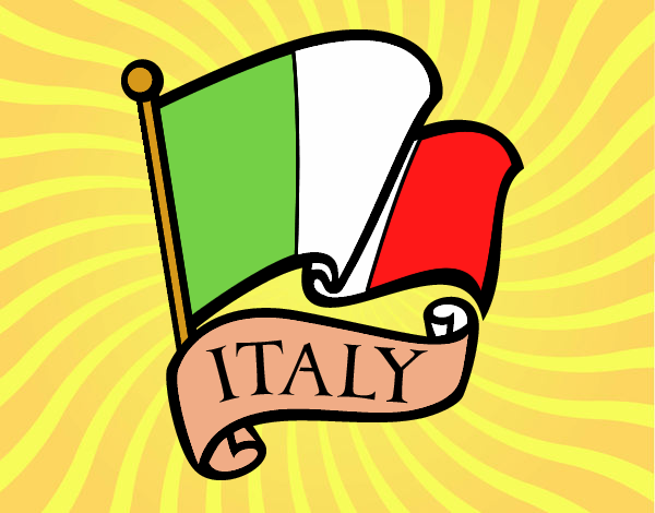 Disegno Bandiera d'Italia pitturato su amirotto