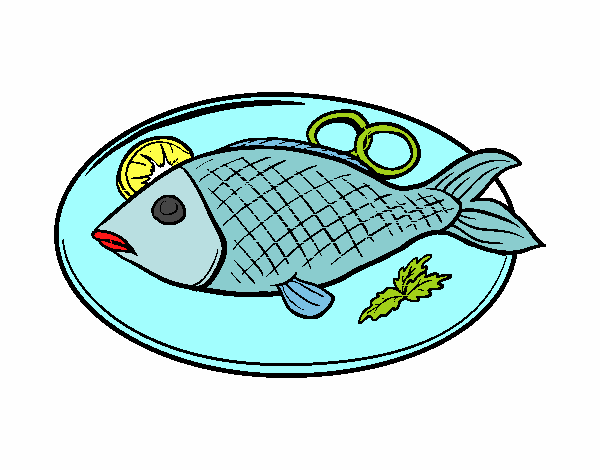 Disegno Piatto di pesce pitturato su FARIQ 