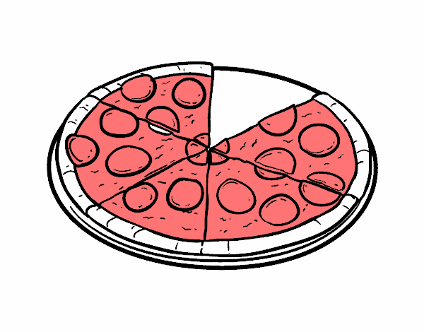 Disegno Pizza italiana pitturato su FARIQ 