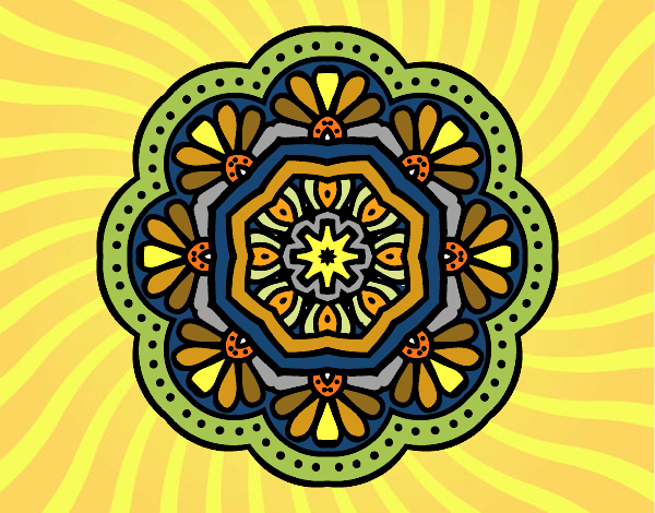 Disegno Mandala mosaico modernista  pitturato su stefan