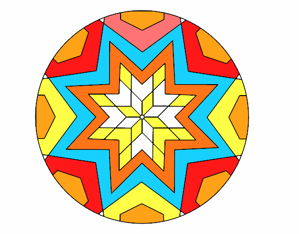 Disegno Mandala mosaico stelle pitturato su FEDERI