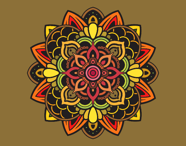 Disegno Mandala decorative pitturato su gaga