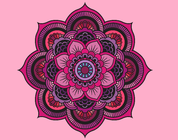 Disegno Mandala fiore orientale pitturato su gaga