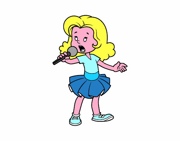 Una ragazza cantando