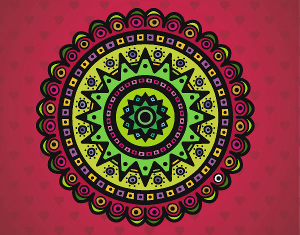 Disegno Mandala etnica pitturato su gaga
