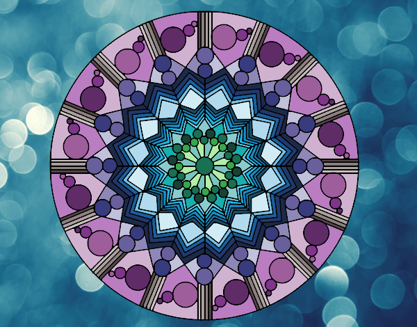 Disegno Mandala fiore con cerchio pitturato su gaga