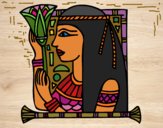 Disegno Cleopatra pitturato su gaga