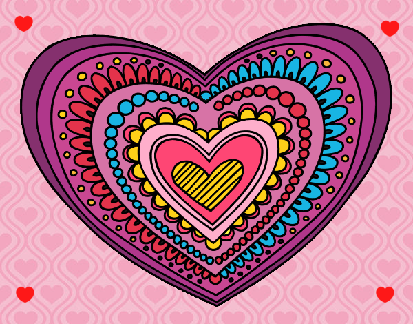 Disegno Mandala cuore pitturato su AUDREY