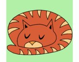 Disegno Gatto addormentato  pitturato su LallaBit