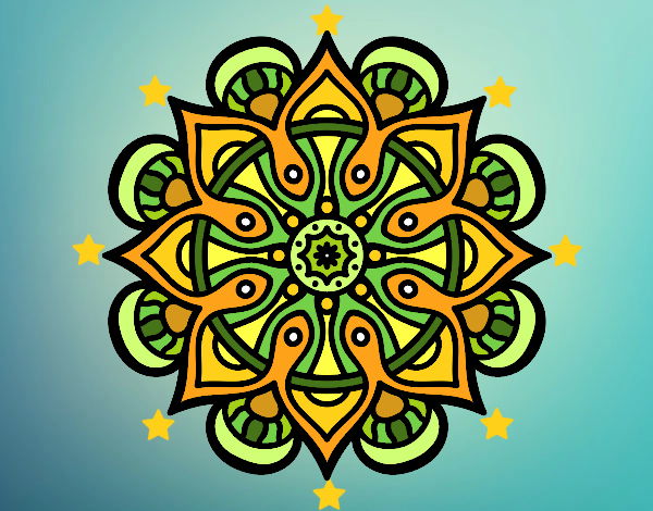 Disegno Mandala mondo arabo pitturato su gaga