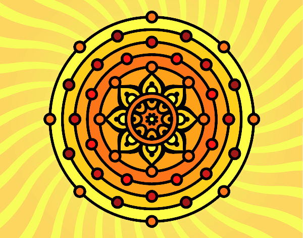 Disegno Mandala sistema solare pitturato su gaga