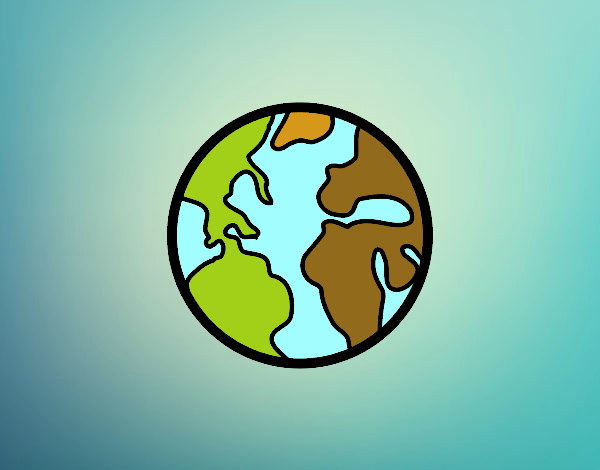 Disegno Il pianeta Tierra pitturato su gaga