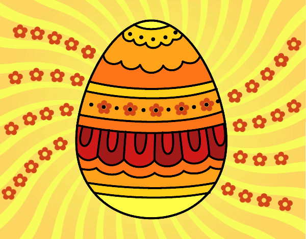 Disegno Uovo di Pasqua bianco e nero pitturato su gaga