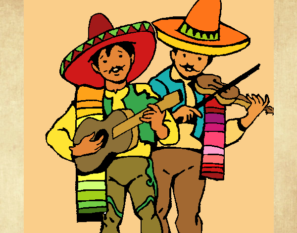 Disegno Mariachi messicano pitturato su gaga