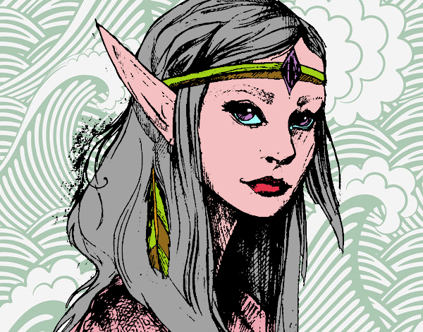 Disegno Principessa elfo pitturato su gaga