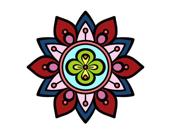 Disegno Mandala fior di loto pitturato su marisa