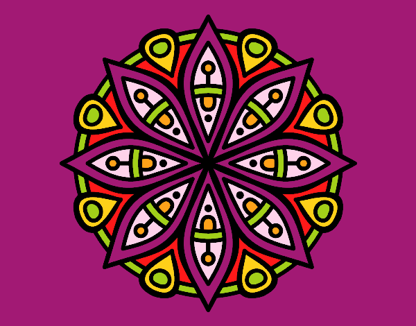 Disegno Mandala per la concentrazione pitturato su tritolona