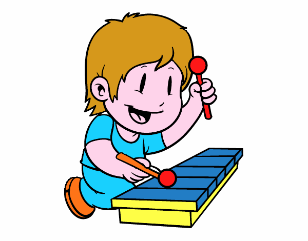 Bambino con xilofono