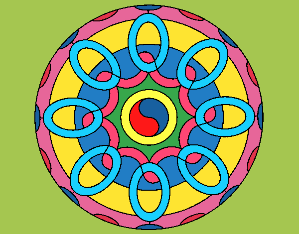 Disegno Mandala 26 pitturato su lella18