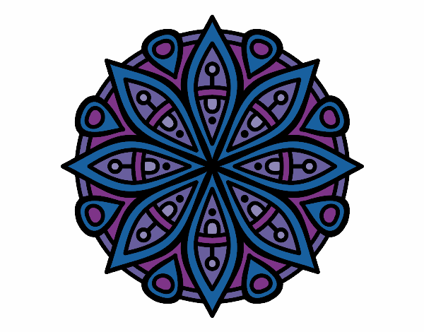 Disegno Mandala per la concentrazione pitturato su lella18