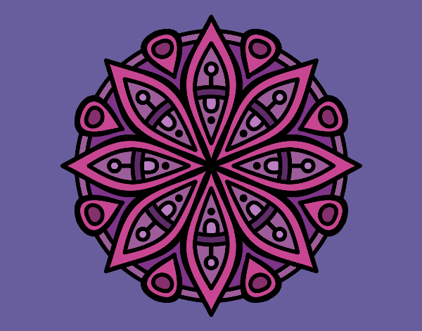 Disegno Mandala per la concentrazione pitturato su lella18