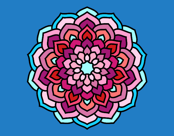 Disegno Mandala petali di fiori pitturato su lella18