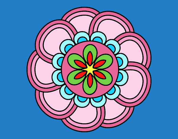 Disegno Mandala petali pitturato su lella18