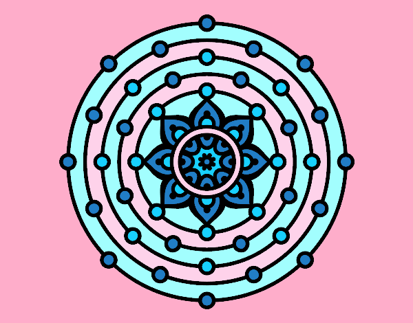 Disegno Mandala sistema solare pitturato su lella18