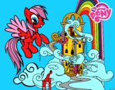 Disegno Rainbow Dash palazzo pitturato su rachel