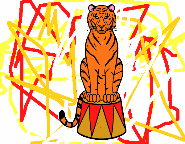 Disegno Tiger di circo pitturato su rachel
