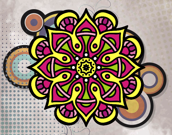 Disegno Mandala mondo arabo pitturato su marisa