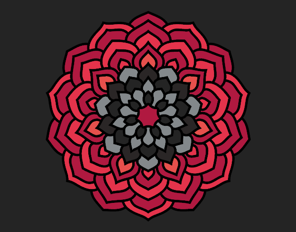 Disegno Mandala petali di fiori pitturato su NoExit