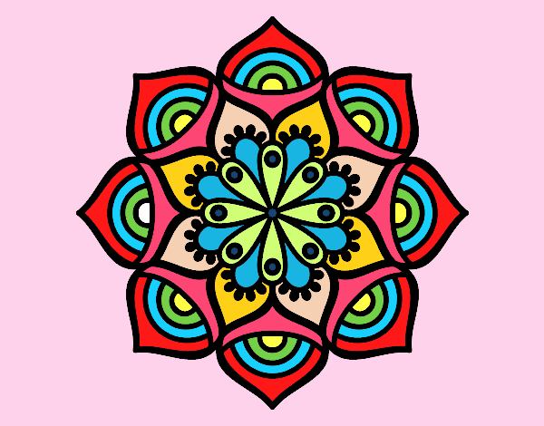 Disegno Mandala Crescita esponenziale pitturato su lully