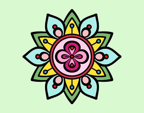 Disegno Mandala fior di loto pitturato su lully