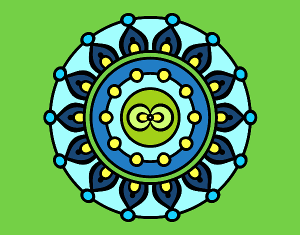 Disegno Mandala meditazione pitturato su lully