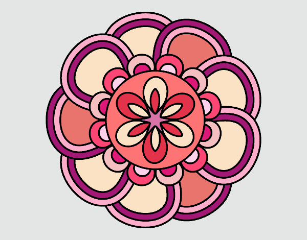Disegno Mandala petali pitturato su lully