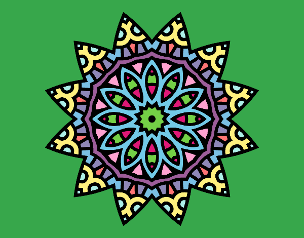 Disegno Mandala stella pitturato su lella18