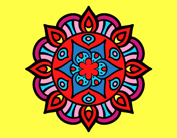 Disegno Mandala vita vegetale pitturato su lella18