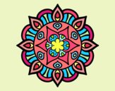Disegno Mandala vita vegetale pitturato su lully