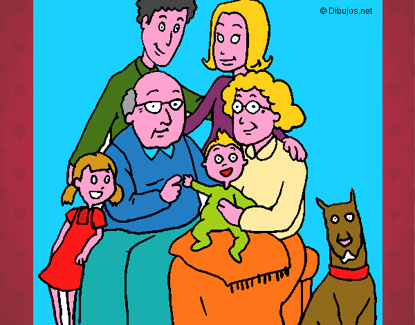 Disegno Famiglia pitturato su Mathias