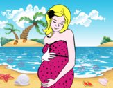 Disegno Felice donna incinta pitturato su angy2016