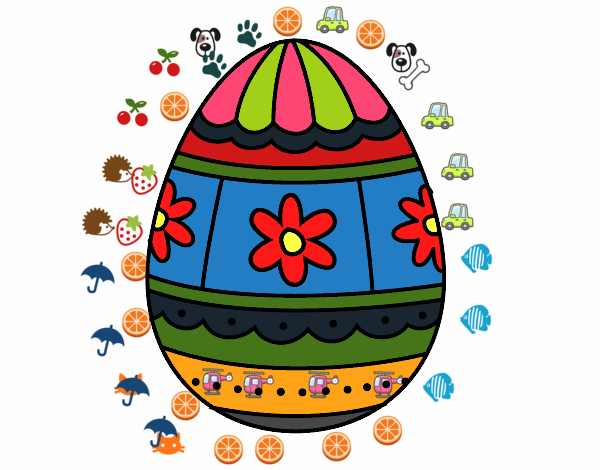 Uovo di Pasqua con decorazioni