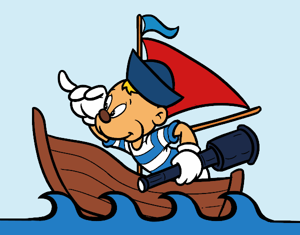 Disegno Orsacchiotto marinaio pitturato su ross28