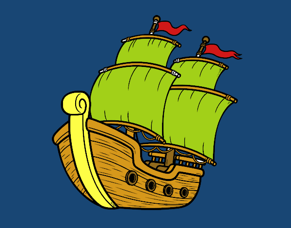 Disegno Barca a vela pitturato su FrancyCepp